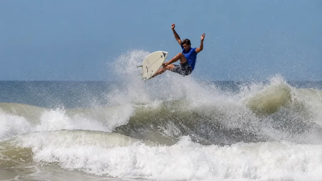 surfing in playa grande